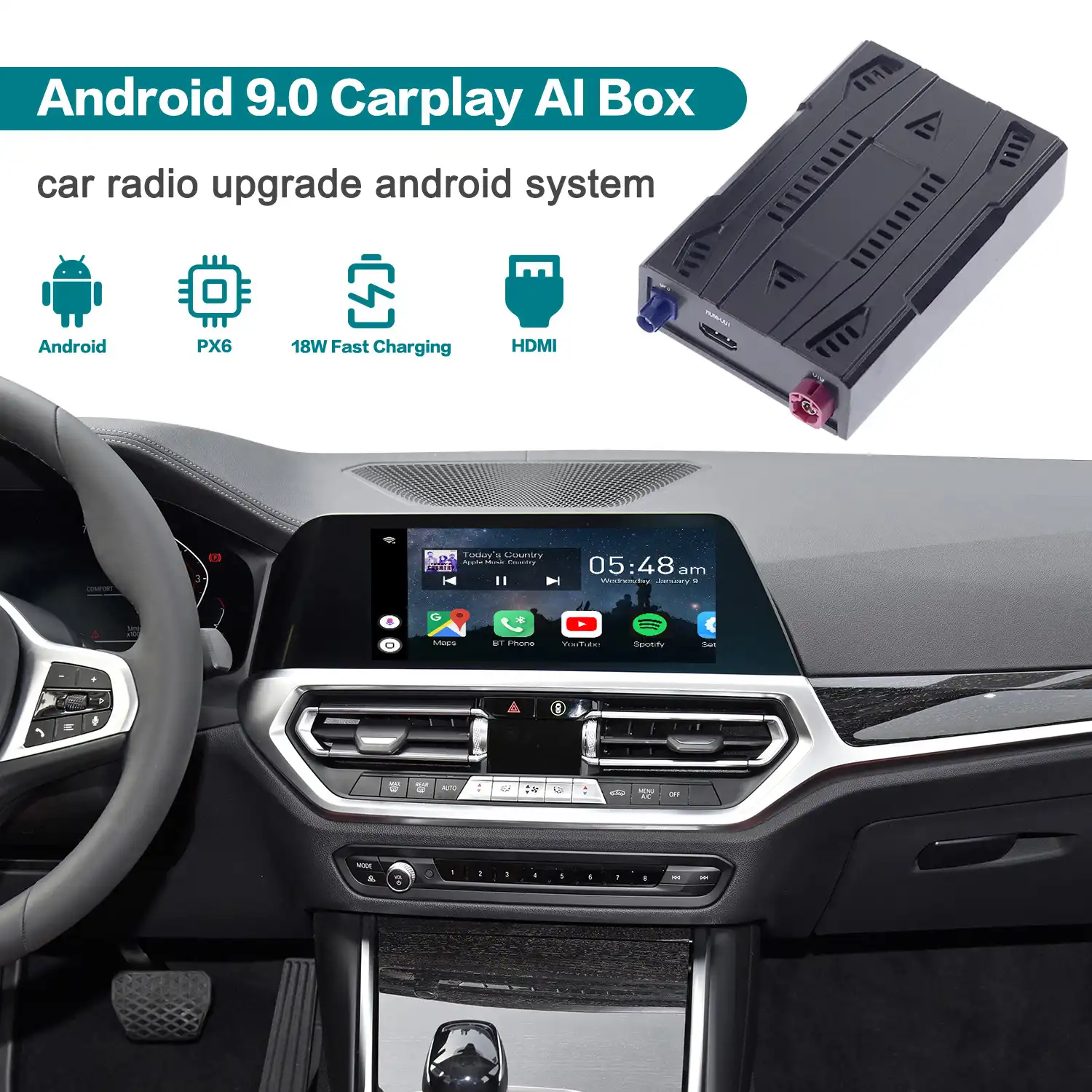 ISUN T6 Carplay AI Box Android system